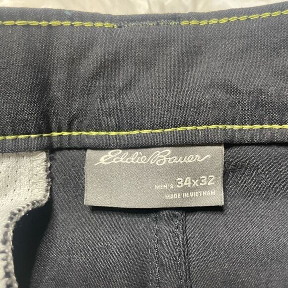 Eddie Bauer Mens Black Pants Size 34x32 Stretchy Zipper Pocket - Picture 5 of 12